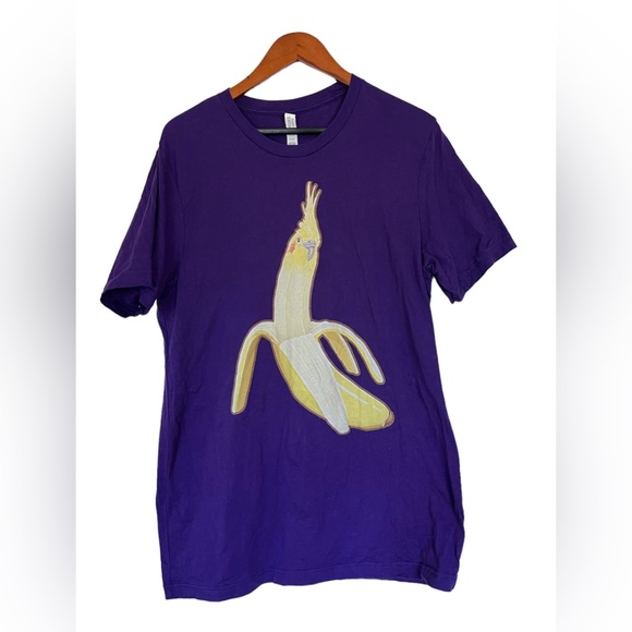 Cockatiel/banana graphic womens tshirt - Picture 1 of 2